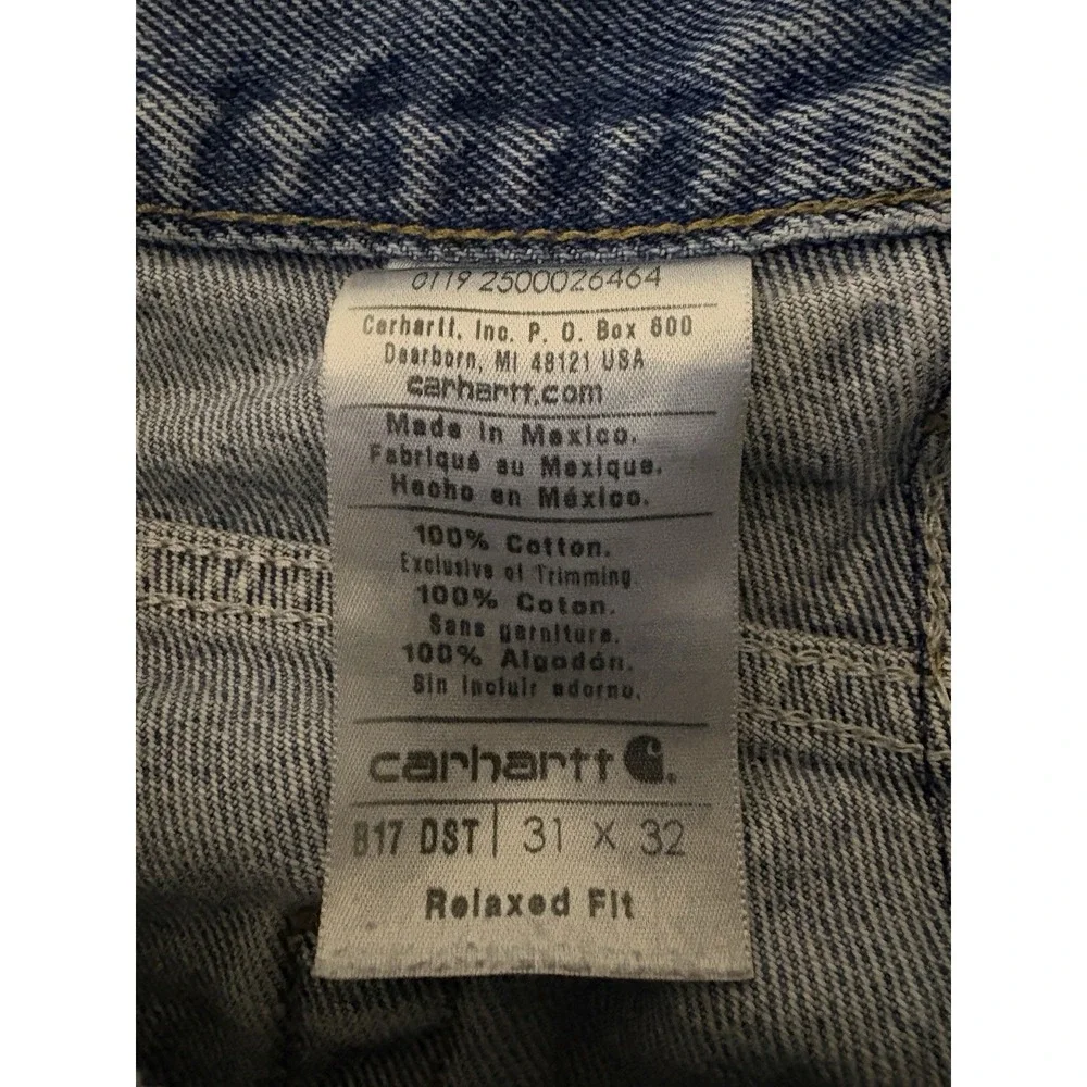 Vintage Carhartt Denim Jeans Men's Size 31x32 Blue Relaxed Fit Tapered B17 DST
